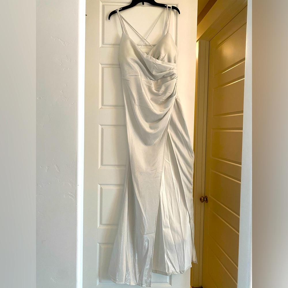 White with silver shimmer Cocktail dress
